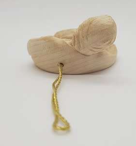Wooden Hand Carved Baby Jesus, Mother Mary and Father Joseph Ornament as per photo