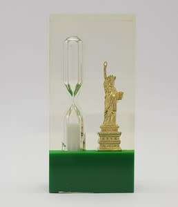 Hourglass with Statue of Liberty (miniature) as per photo
