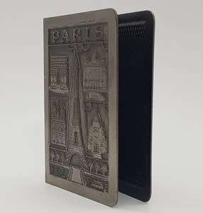 Vintage GAY PARIS Eiffel Tower matchbox holder with striker back as per photo