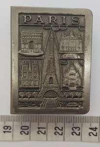 Vintage GAY PARIS Eiffel Tower matchbox holder with striker back as per photo