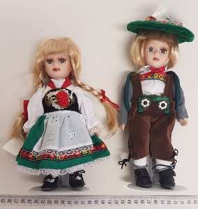 Pair of Handmade Volendam Dolls on metal stands as per photo