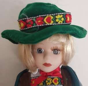Pair of Handmade Volendam Dolls on metal stands as per photo