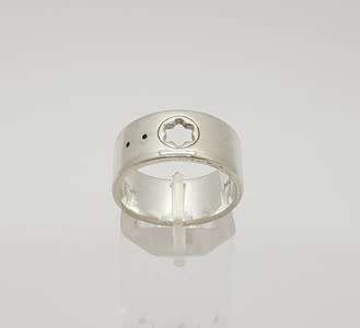 Mont Blanc Sterling Silver Ring, weight 8g Size P as per photo
