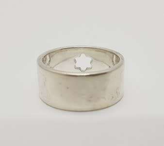 Mont Blanc Sterling Silver Ring, weight 8g Size P as per photo