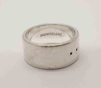 Mont Blanc Sterling Silver Ring, weight 8g Size P as per photo