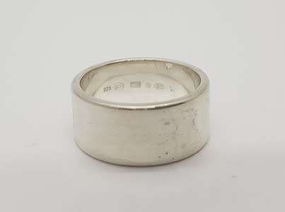 Mont Blanc Sterling Silver Ring, weight 8g Size P as per photo