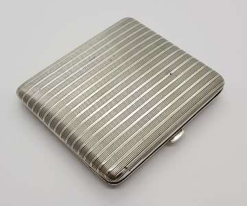 Antique German Silver Hallmarked 800BC Cigarette Case weight 93.2g (9x8cm) as per photo