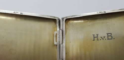 Antique German Silver Hallmarked 800BC Cigarette Case weight 93.2g (9x8cm) as per photo