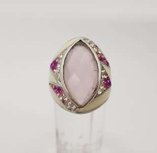 925 Sterling Silver Ladies Ring with Pink Stone weight 9.1g as per photo