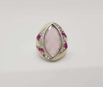925 Sterling Silver Ladies Ring with Pink Stone weight 9.1g as per photo