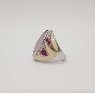 925 Sterling Silver Ladies Ring with Pink Stone weight 9.1g as per photo