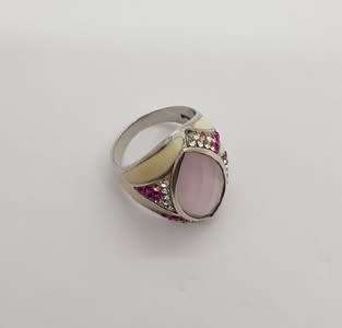 925 Sterling Silver Ladies Ring with Pink Stone weight 9.1g as per photo