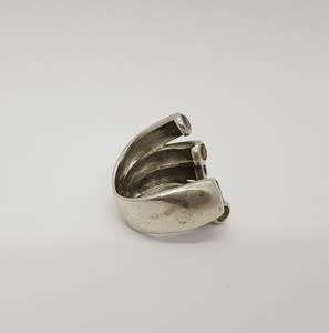 925 Sterling Silver Vintage Ring with Retro Semi-Precious Stones weight 14g as per photo