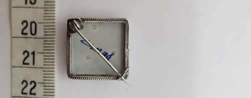 Silver Delft Brooch 2cm x 2cm weight 3.4g as per photo