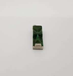 Sterling Silver Malachite Tribal Carved Face Mask Pendant weight 6.3g as per photo