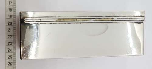 Silver Plated Jewelry Trinket Box with Wood Inlay as per photo