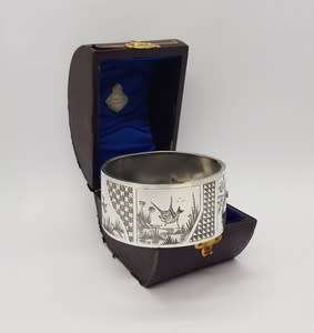Sterling Silver Antique English Victorian Engraved Bangle Hallmarked weight 26g in box as per photo