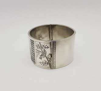 Sterling Silver Antique English Victorian Engraved Bangle Hallmarked weight 26g in box as per photo