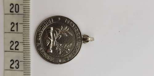 Northlands Friendship and Service Medal Pendant Stamped 900 weight 7.4g as per photo