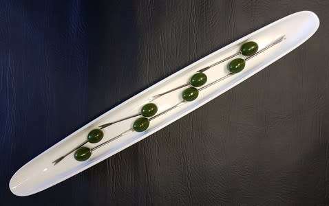 Porcelain Olive Platter with 8 Olive Forks as per photo