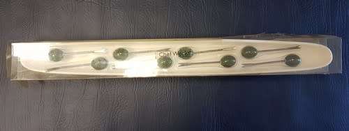 Porcelain Olive Platter with 8 Olive Forks as per photo