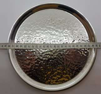 Hammered Round Silver Plated Tray as per photo