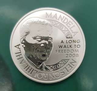 Nelson Mandela Nobel Peace Laureate 1993 30g silver medallion as per photo