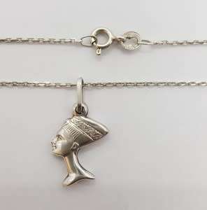 925 Sterling Silver Egyption Pendant and Chain weight 2.7g as per photo