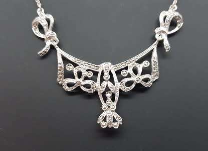 835 European Silver Art Nouveau Period Necklace weight 6.4g as per photo
