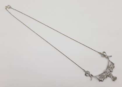 835 European Silver Art Nouveau Period Necklace weight 6.4g as per photo