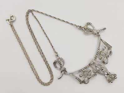 835 European Silver Art Nouveau Period Necklace weight 6.4g as per photo