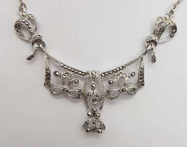 835 European Silver Art Nouveau Period Necklace weight 6.4g as per photo