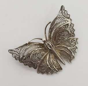 Vintage Sterling Silver Filigree Butterfly Pin Brooch weight 5.8g as per photo
