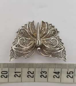 Vintage Sterling Silver Filigree Butterfly Pin Brooch weight 5.8g as per photo