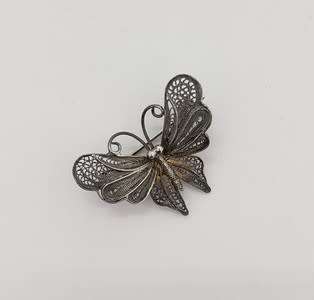 Vintage Sterling Silver Filigree Butterfly Pin Brooch weight 3.1g as per photo
