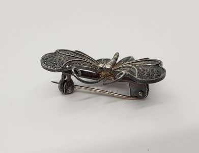 Vintage Sterling Silver Filigree Butterfly Pin Brooch weight 3.1g as per photo
