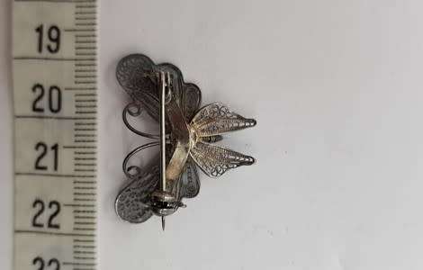 Vintage Sterling Silver Filigree Butterfly Pin Brooch weight 3.1g as per photo