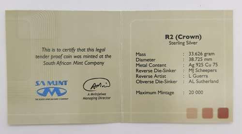 2010 SA Fifa World Cup Silver R2 Commerative Coin in box as per photo
