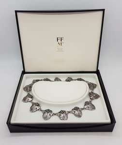 Sterling Silver Candida Necklace Made in South Africa by Joe Calafato weight 41.8g /39cm