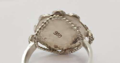 Vintage 950 Silver Ring weight 3.43g as per photo