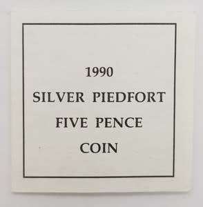 1990 Silver Piedfort Silver 5 Pence Coin as per photo