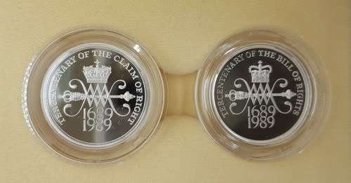 1989 2 Pound Silver Piedfort 2-Coin Set as per photo