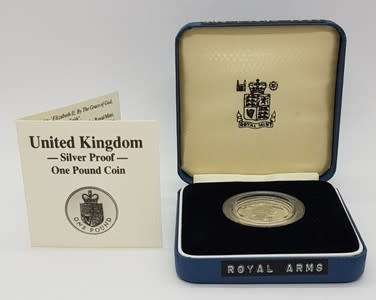 1988 United Kingdom Silver Proof One Pound Coin as per photo