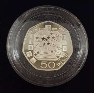 1992-1993 Silver Proof Fifty Pence Coin as per photo