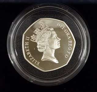1992-1993 Silver Proof Fifty Pence Coin as per photo