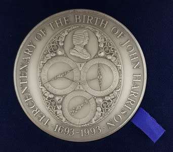 1693-1993 Tercentenary of the birth of John Harris Silver Medal weight 152g as per photo