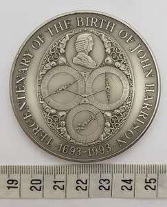 1693-1993 Tercentenary of the birth of John Harris Silver Medal weight 152g as per photo