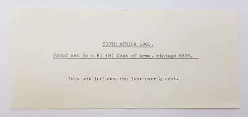 1983 South Africa Proof Set as per photo