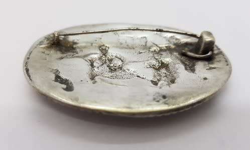Vintage Dutch Scene Costume Jewelry Repousse Brooch stamped SPB as per photo