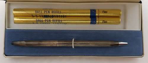 Vintage Sterling Silver Cross Slender Ladies Ballpoint Pen as per photo